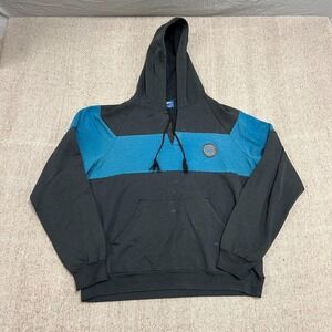 Vintage Nike Hoodie Mens Large Black 1980s Henley Embroidered